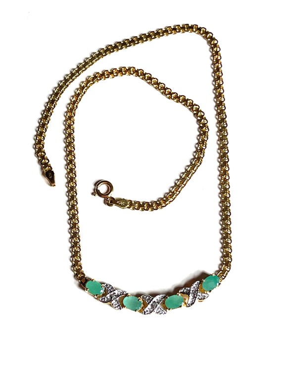 Solid silver gilt emerald and diamond Italian pen… - image 8