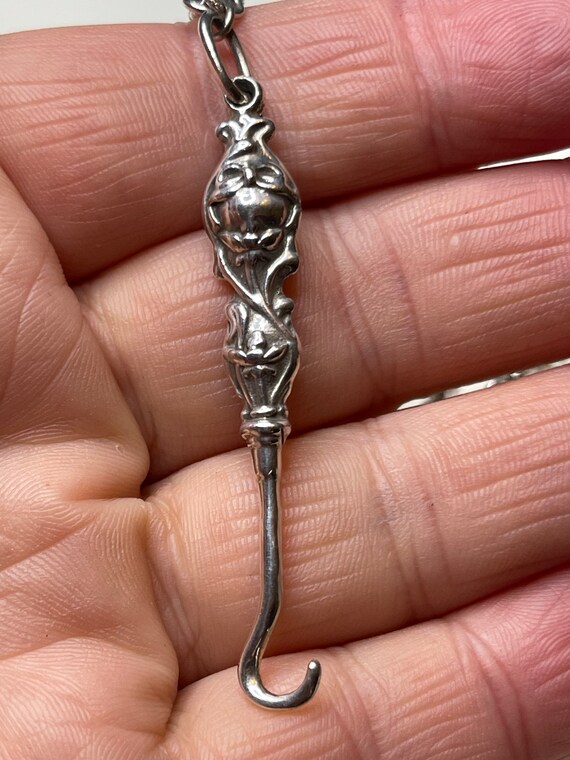 Solid sterling silver miniature glove button hook… - image 9