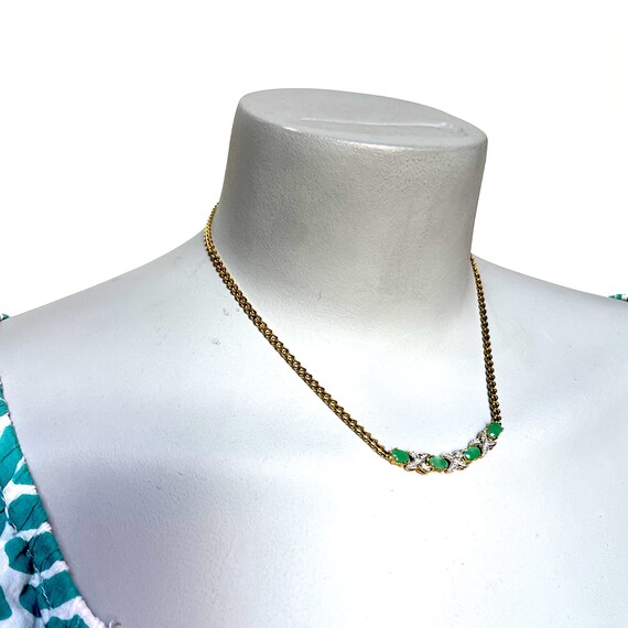 Solid silver gilt emerald and diamond Italian pen… - image 5