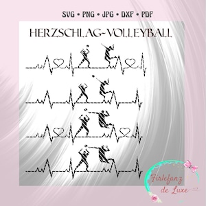 Volleyball Plotterdatei sublimation Herzschlag Volleyballtunier scg dxf jpg pdf