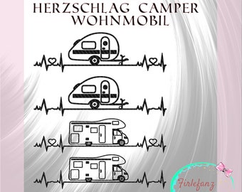 Heartbeat Camper , svg , dxf , jpg , pdf , jpg plot file