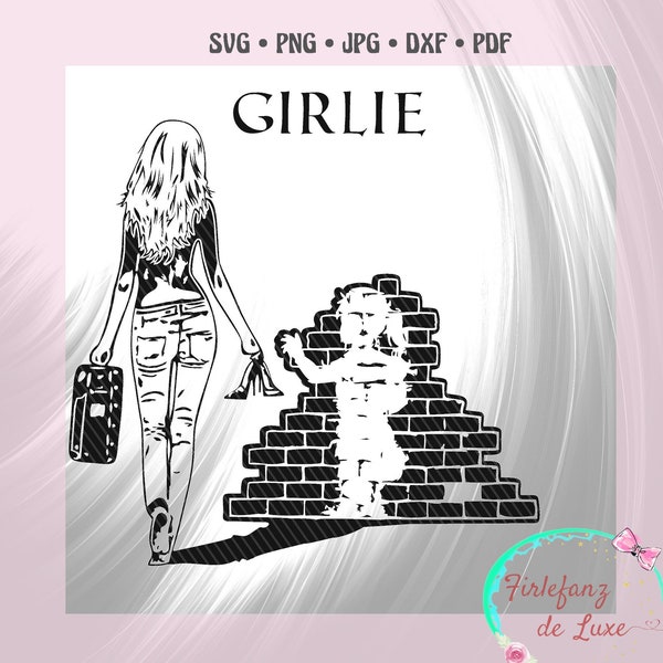 Girlie Plottdatei svg, dxf, jpg, pdf Plott