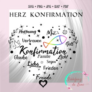 Herz Kommunion und Konfirmation , svg, dxf , jpg, pdf, png Plottdatei