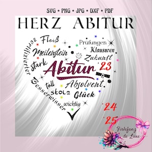 Heart Abitur, archivo de trazado, SVG, DXF, jpg, pdf, png