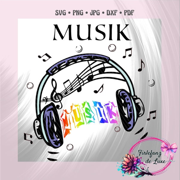 Musik, Kopfhörer, Plottdatei , Svg, dxf pdf png jpg