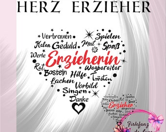 Heart- Educator, Educator, Plotter file, svg, dxf, jpg, png, pdf
