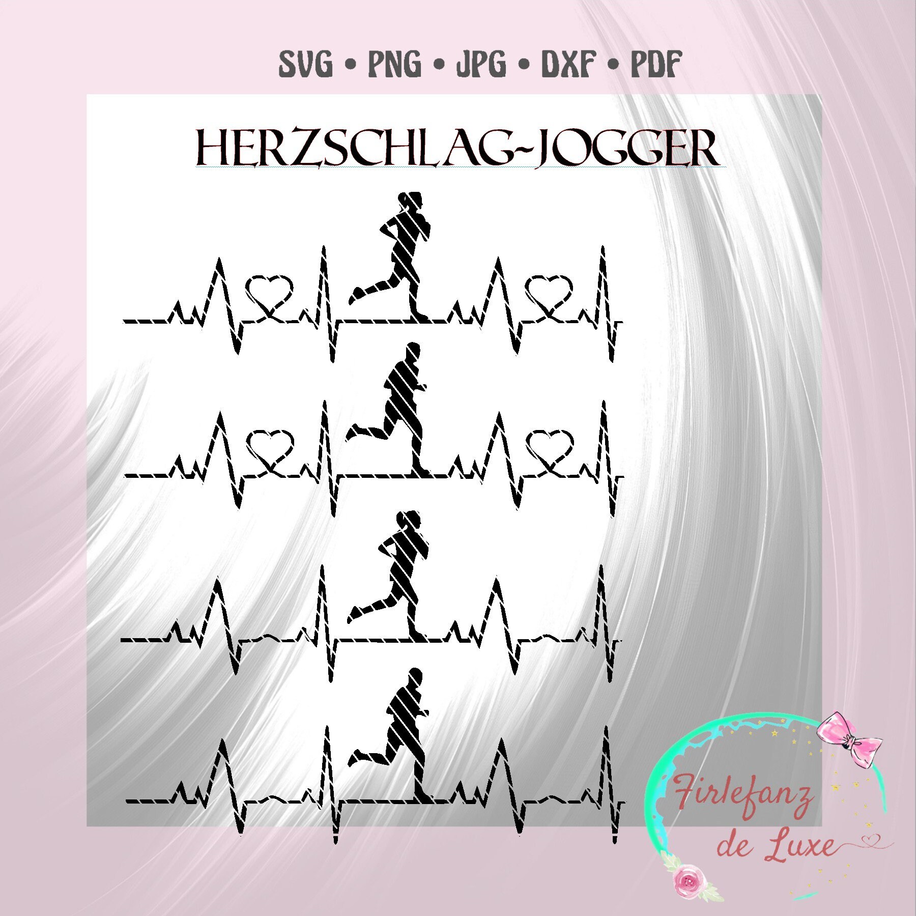 Heartbeat Jogger, Silhouette, Svg, Hobby, Running, Jogging, Sport, Sporty, Firlefanz de Luxe, Firlefanz