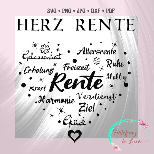 Rente Herz , Plottdatei , Svg, dxf , jpg, pdf, png