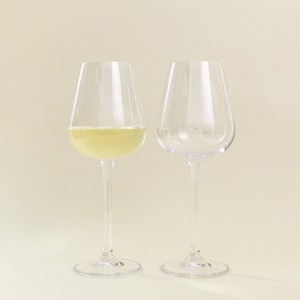 Set of 6 Crystal White Wine Glasses with modern design - 260 ml