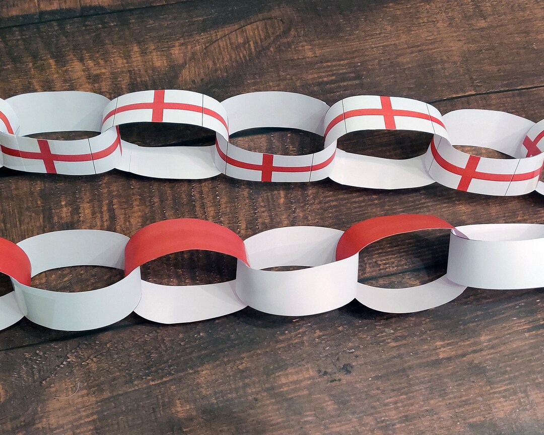 Printable DIY England Paper Chain Kit. Union English Flag Etsy UK