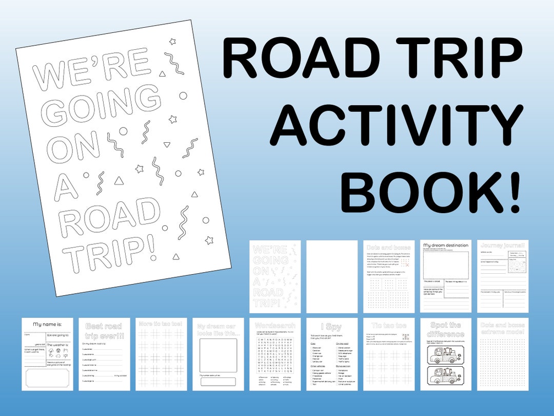 Road Trip Activity Book Set Puzzles Games Colouring - Etsy Australia