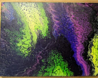 Abstract acrylic pour painting 16 x 20