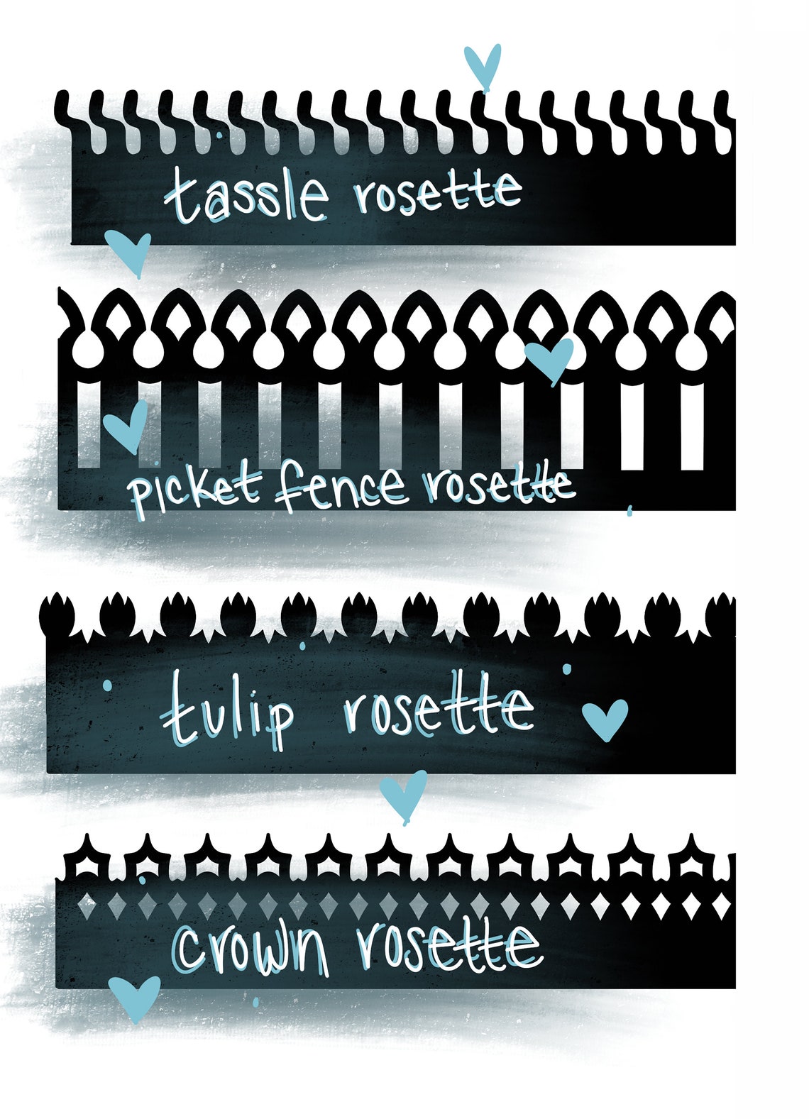 PNG Rosette Cut File Bundle Four Types of Rosettes for - Etsy