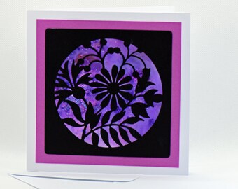 Handmade card, nature inspired, seed heads, silhouette, shimmer, Birthday, Anniversary, Thanks,