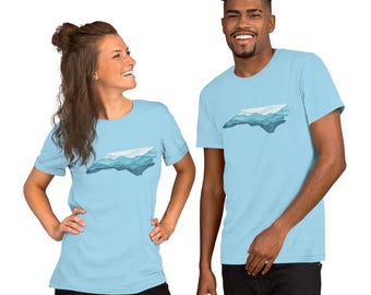 North Carolina Blue Ridge Mountains T-Shirt – Watercolor State Shape Map
