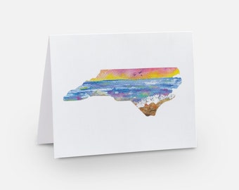 NC Beach Note Card Set: Watercolor North Carolina Coastal Art