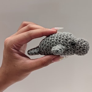 Mini Crochet Manatee Plushie - Manny the Manatee Handmade Amigurumi