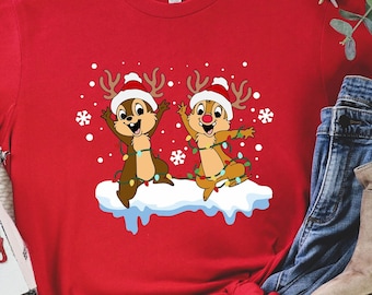 Disney Chip and Dale Christmas Lights Shirt, Matching Family Tee