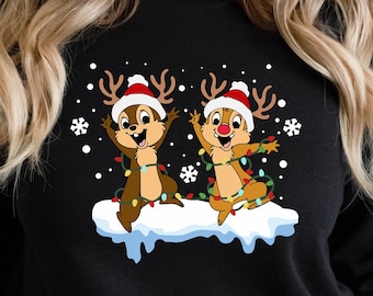 Disney Chip and Dale Christmas Lights Sweatshirt