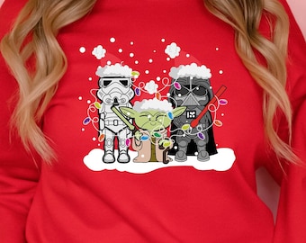 Star Wars Christmas Sweatshirt, Santa Darth Vader, Family Matching