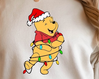 Christmas Pooh Sweatshirt, Disney Holiday Shirt
