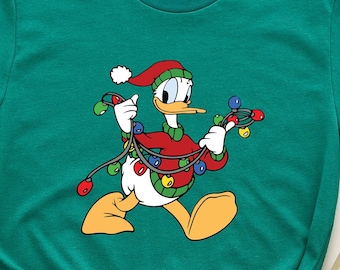 Donald Duck Christmas Lights Disney Shirt