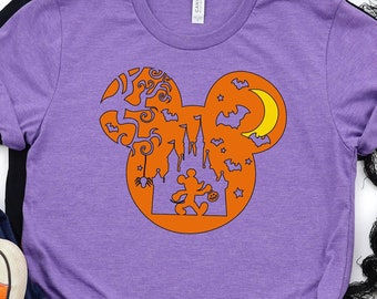 Mickey Halloween Shirt,Disney Halloween Shirt,Halloween Disney Family Shirts,Halloween Mickey Ears Shirt,Disney Trick or Treat,Disney Castle