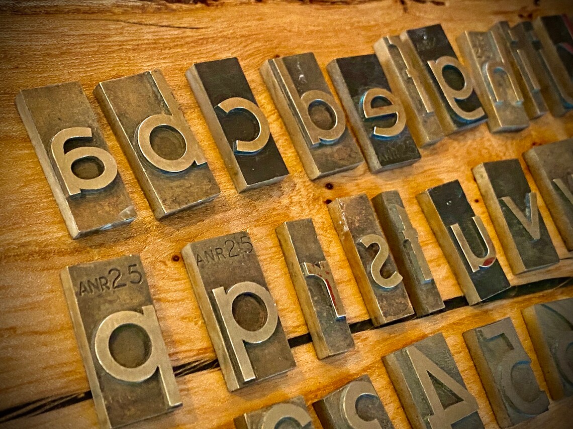3D Vintage Antique Cast Brass Stamps Letters Double Sided Etsy UK