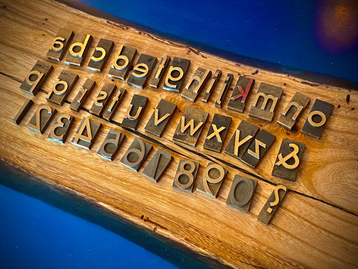 3D Vintage Antique Cast Brass Stamps Letters Double Sided Etsy UK