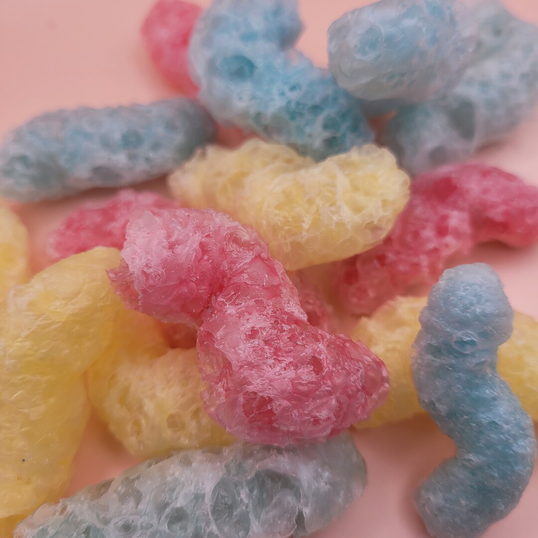 Freeze Dried Gummi Worms Candy Novelty Snack Gummy Worms Etsy