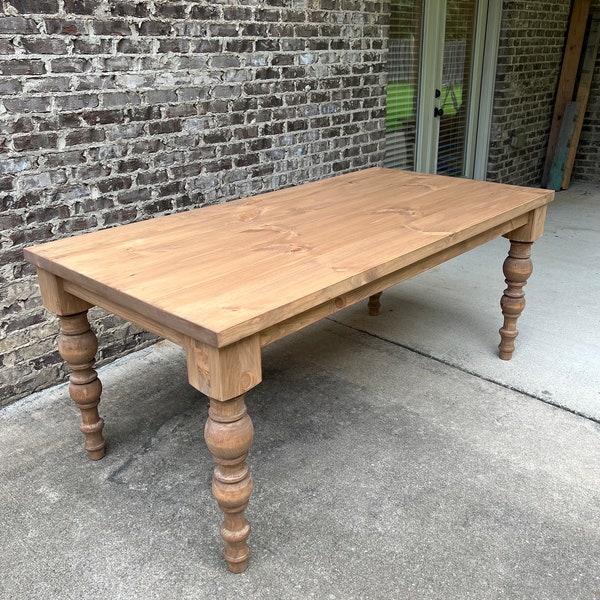 Turned Leg Farmhouse Table