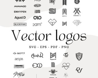 37 kpop vector logos Blackpink, bts, twice, aespa, newjeans, txt, mamamoo, enhypen, stray kids, ateez, nct, itzy in svg, eps, png and pdf