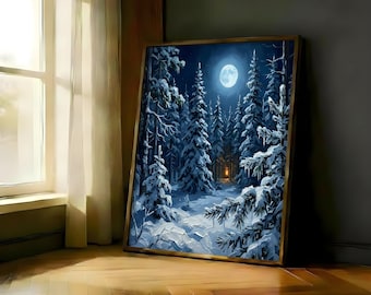 Ancient Mystical Tree Galaxy Night Poster | Cosmic Starry Forest Spirit Boho Nature Wall Decor