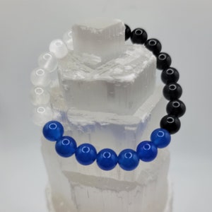 Intention Bracelet | WELL-BEING | Mental and Physical | Agate, Obsidian, Selenite | Beaded Bracelet | Bracelets | Gemstones | Handmade