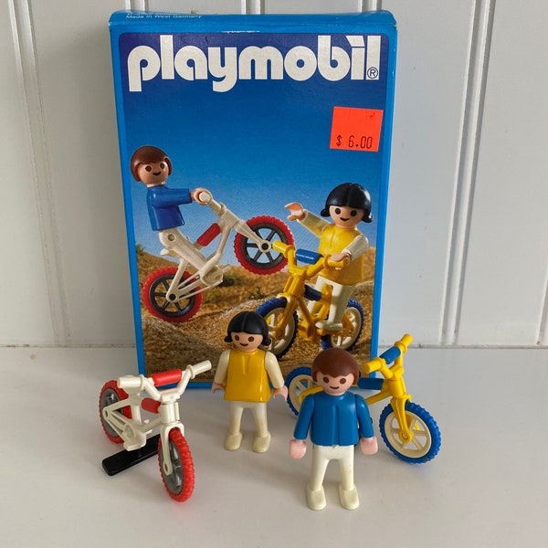 Vintage Playmobil figurines-3300-BMX bikes and kids