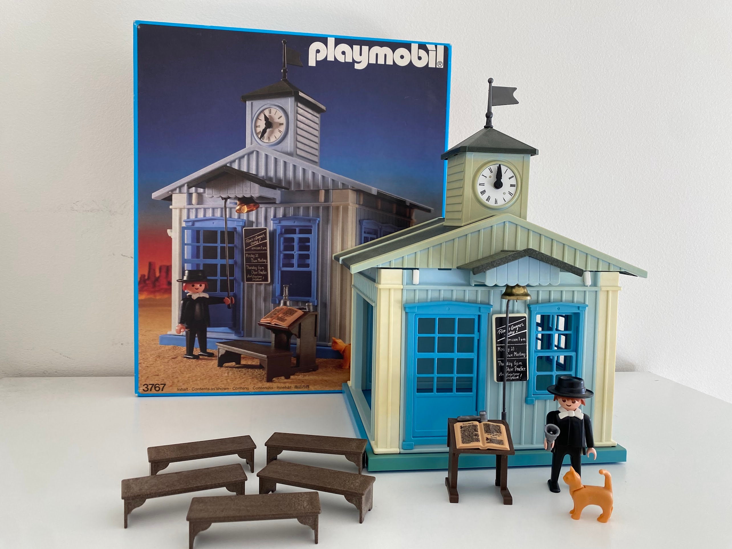 Playmobil Vintage Western église & Pasteur - Set 3767 De 1987, Occasion Bon état
