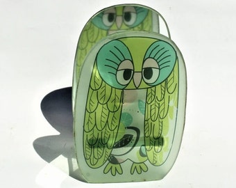 Glass Candle Screen, Art Deco Candle Screen, Owl Candle Screen, Christmas Screen