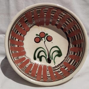 Traditional Vintage Folk Hungarian Ceramic Plate, Hungarian Pottery, Folk Plate Bowl