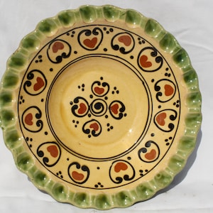 Vintage Hungarian Ceramic Peasant Flower Designed Folk Plate