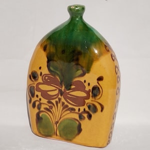 Antique Folk Ceramic Traditional Hungarian Flask, Ceramic Water Bottle