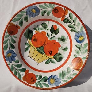 Traditional Vintage Folk Hungarian Ceramic Plate, Hungarian Pottery, Folk Plate, Antique Peasant Plate