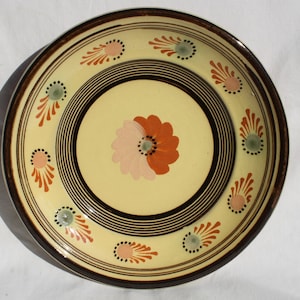 Vintage Hungarian Ceramic Peasant Flower Designed Folk Plate