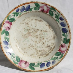 Traditional Vintage Folk Hungarian Ceramic Flower Decorated Plate, Hungarian Pottery, Folk Plate, Antique Peasant Plate