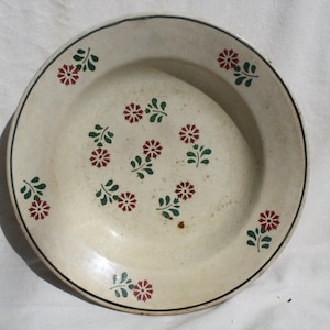 Traditional Antique Folk Hungarian Ceramic Plate, Hungarian Pottery, Folk Plate, Antique Peasant Plate_