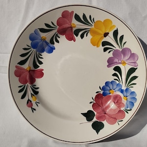 Traditional Vintage Folk Hungarian Ceramic Plate, Hungarian Pottery, Folk Plate, Antique Peasant Plate