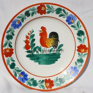 Traditional Hungarian Ceramic Plate, Hungarian Pottery, Folk Plate, Antique Peasant Cockerel Plate