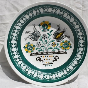 Traditional Hungarian Ceramic Plate, Hungarian Pottery, Folk Plate, Antique Peasant Plate