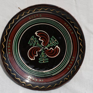 Vintage Hungarian Traditional Folk Plate, Vintage Hand Painted Wall Plate Dishes, Wall Hangings, Folk Art, Flower Design