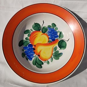 Traditional Vintage Folk Hungarian Ceramic Plate, Hungarian Pottery, Folk Plate, Antique Peasant Plate