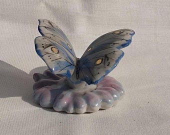 Porcelain Butterfly Ornament, Art Deco, Porcelain Butterfly Decoration Figurine, Vintage Decoration